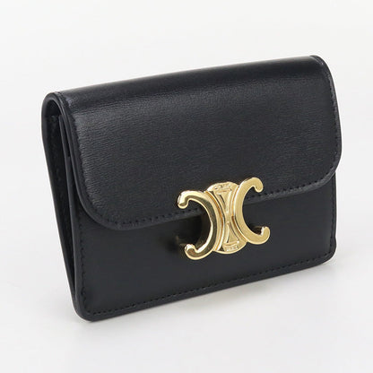 CELINE 10I58 3DPV.38NO Flap card holder Triomphe name card holder black Women