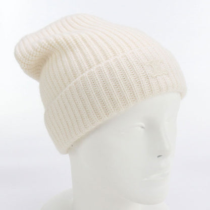 CELINE 2AD902070 Knit cap Triomphe Knit cap/Knit cap white wool Women
