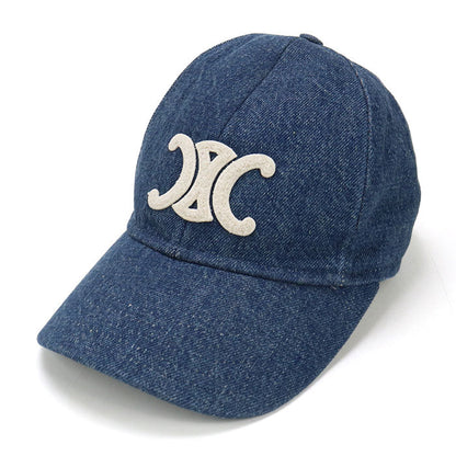 CELINE 2AUT4930F denim baseball cap Triomphe cap/cotton 100% blue Women