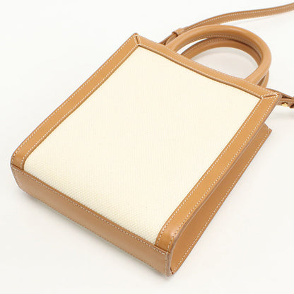 CELINE 19330 2BNZ.02NT 2WAY Mini vertical hippopotamus Handbag canvas/Calfskin