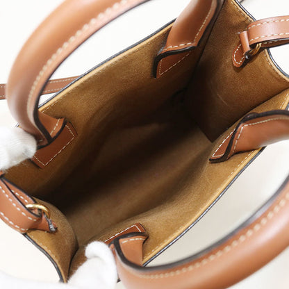CELINE Mini vertical hippopotamus Triomphe canvas Handbag/leather brown Women