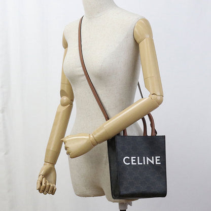 CELINE Mini vertical hippopotamus Triomphe canvas Handbag/leather brown Women