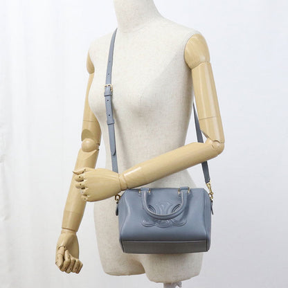 CELINE Small Boston Handbag Calfskin blue Women