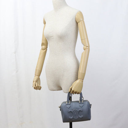 CELINE Small Boston Handbag Calfskin blue Women