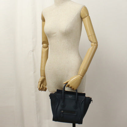 CELINE 189243 Handbag Luggage Nano Shopper 2WAY handbag leather Navy Women