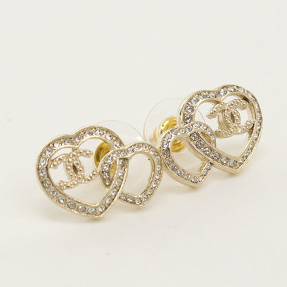 CHANEL CH77769 Pierce COCO Mark Heart Motif Pierce metal,Rhinestone gold Women