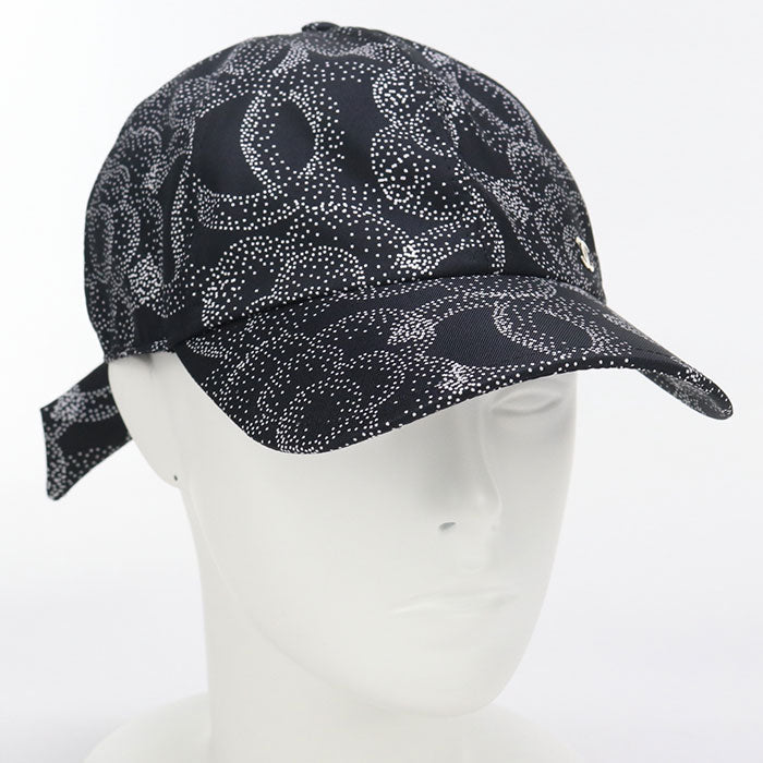 CHANEL Camelia cap silk black Women