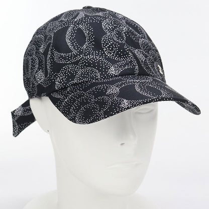 CHANEL Camelia cap silk black Women