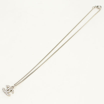 CHANEL CH91240 Rhinestone Necklace COCO Mark metal silver Women