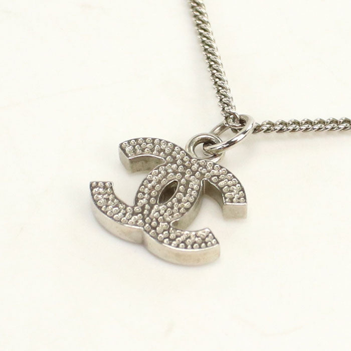 CHANEL CH91240 Rhinestone Necklace COCO Mark metal silver Women