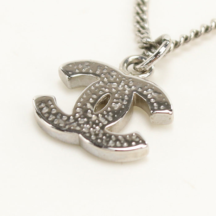 CHANEL COCO Mark Necklace Gold Plated,Rhinestone Silver Women