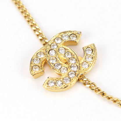 CHANEL Rhinestone COCO Mark Bracelet metal gold Women