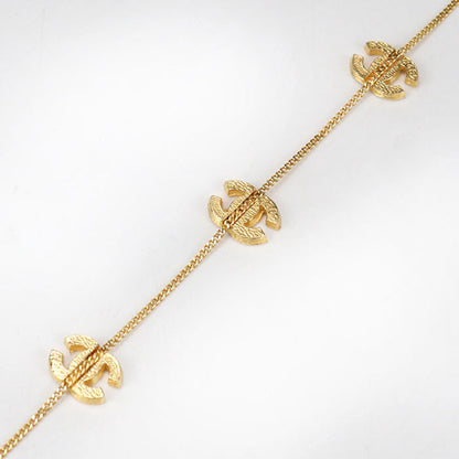 CHANEL Rhinestone COCO Mark Bracelet metal gold Women