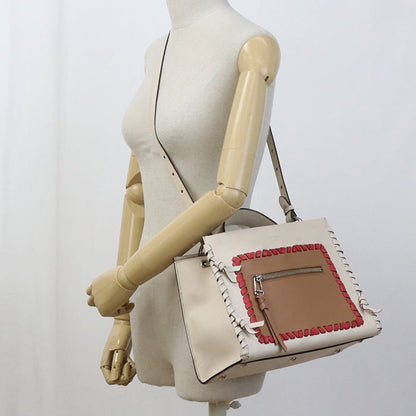 FENDI 8BH344 A316 2WAY Handbag shoulderbag Runaway leather beige Women