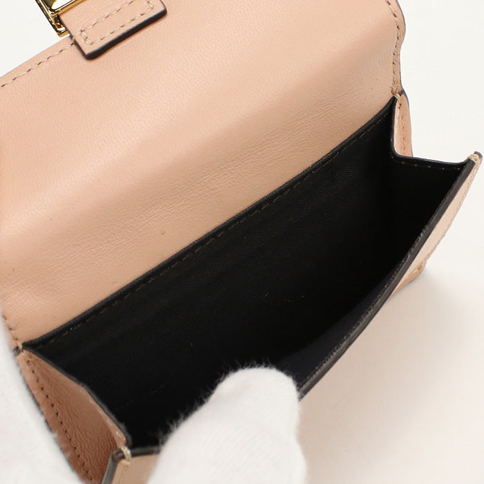 FENDI FE86382 Card Case baguette leather Pink Women
