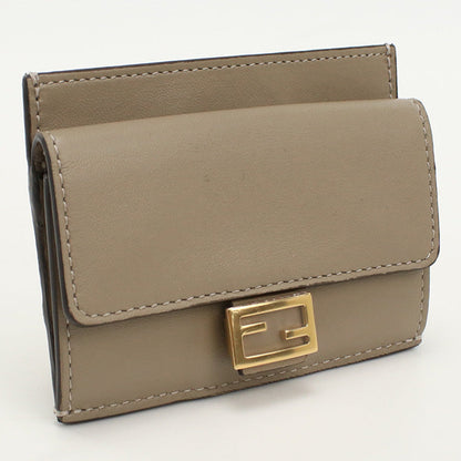 FENDI FE86385 Card Case baguette leather gray Women