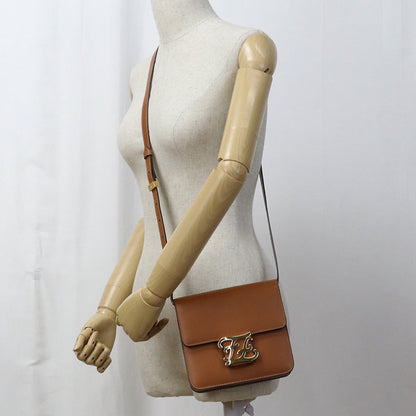 FENDI FE90591 Shoulder Bag curligraphy Shoulder Bag leather brown Women