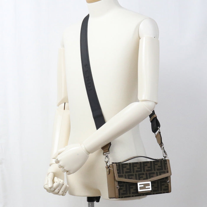 FENDI 7VA565 AFBV F1HRM Soft Trunk baguette Shoulder Bag cotton brown mens