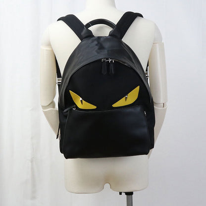 FENDI 7VZ012 Backpack Bugs monster Nylon,leather black mens