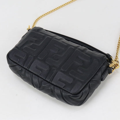 FENDI 8BS017 Shoulder Bag Zucca mamma bucket ChainShoulder Bag leather black Women