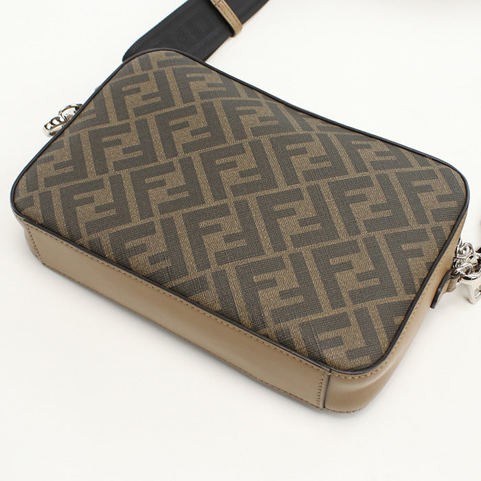 FENDI 7M0286 Camera case Diagonal  Shoulder Bag PVC/leather brown mens