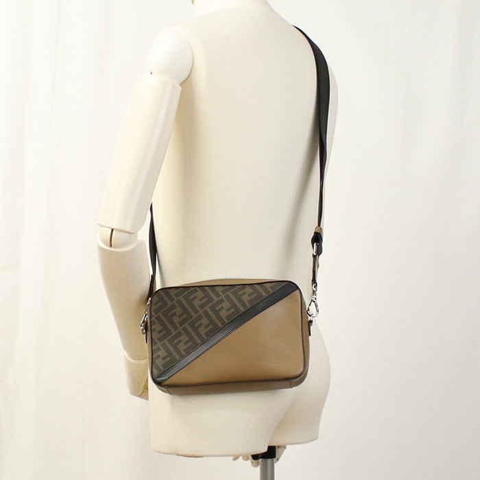 FENDI 7M0286 Camera case Diagonal  Shoulder Bag PVC/leather brown mens