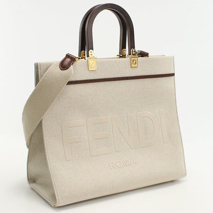 FENDI 8BH386 Sunshine Medium Tote Bag canvas/Sunshine Medium beige Women
