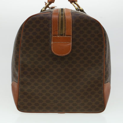 Luxury CELINE Macadam Canvas Boston Bag PVC Leather Brown  uy133