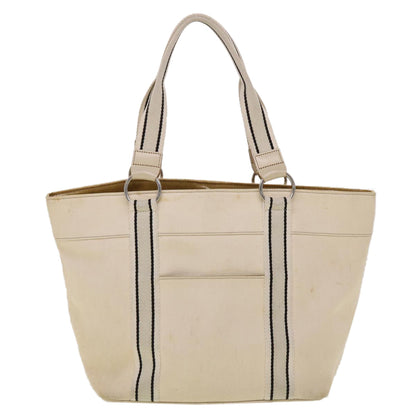 Luxury Burberry Tote Bag Canvas White Auth yb124