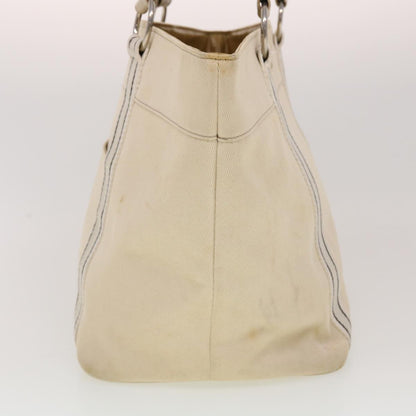 Luxury Burberry Tote Bag Canvas White Auth yb124