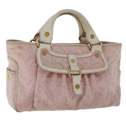 Luxury CELINE C Macadam Canvas Hand Bag Leather Pink  yb138