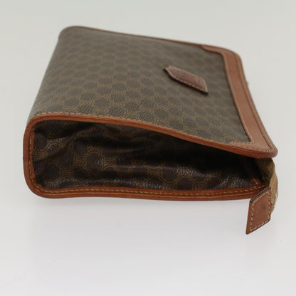 Luxury CELINE Macadam Canvas Clutch Bag PVC Leather Brown  yb352