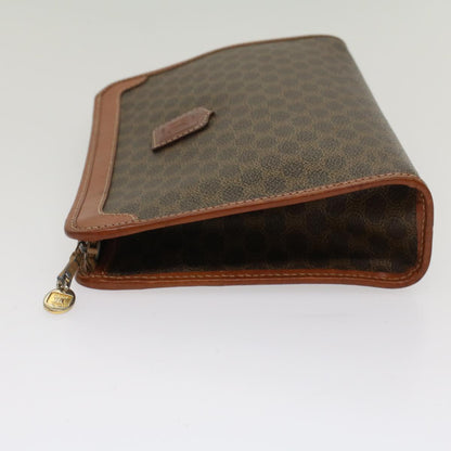 Luxury CELINE Macadam Canvas Clutch Bag PVC Leather Brown  yb352