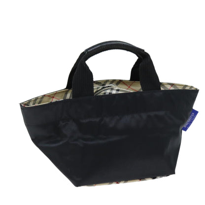 Luxury BurberrySs Blue Label Hand Bag Nylon Black Auth yb556