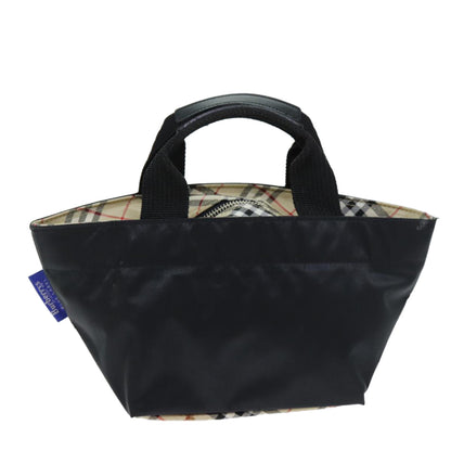 Luxury BurberrySs Blue Label Hand Bag Nylon Black Auth yb556