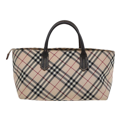 Luxury BurberrySs Nova Check Hand Bag Canvas Beige Auth yb587