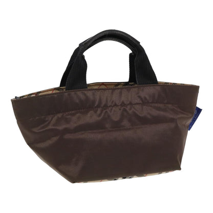 Luxury BurberrySs Nova Check Blue Label Hand Bag Canvas Brown Auth yb594