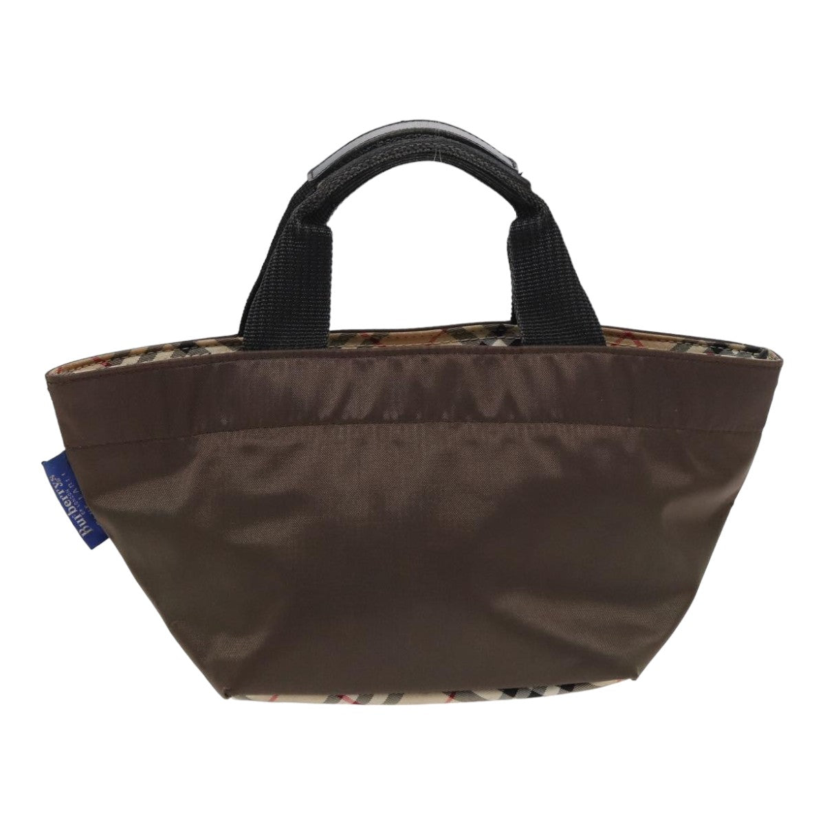 Luxury BurberrySs Nova Check Blue Label Hand Bag Canvas Brown Auth yb594