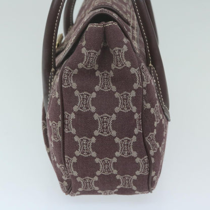 Luxury CELINE Paris Macadam Canvas Hand Bag Brown 10161