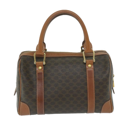 Luxury CELINE Macadam Canvas Boston Bag PVC Leather Brown 10205