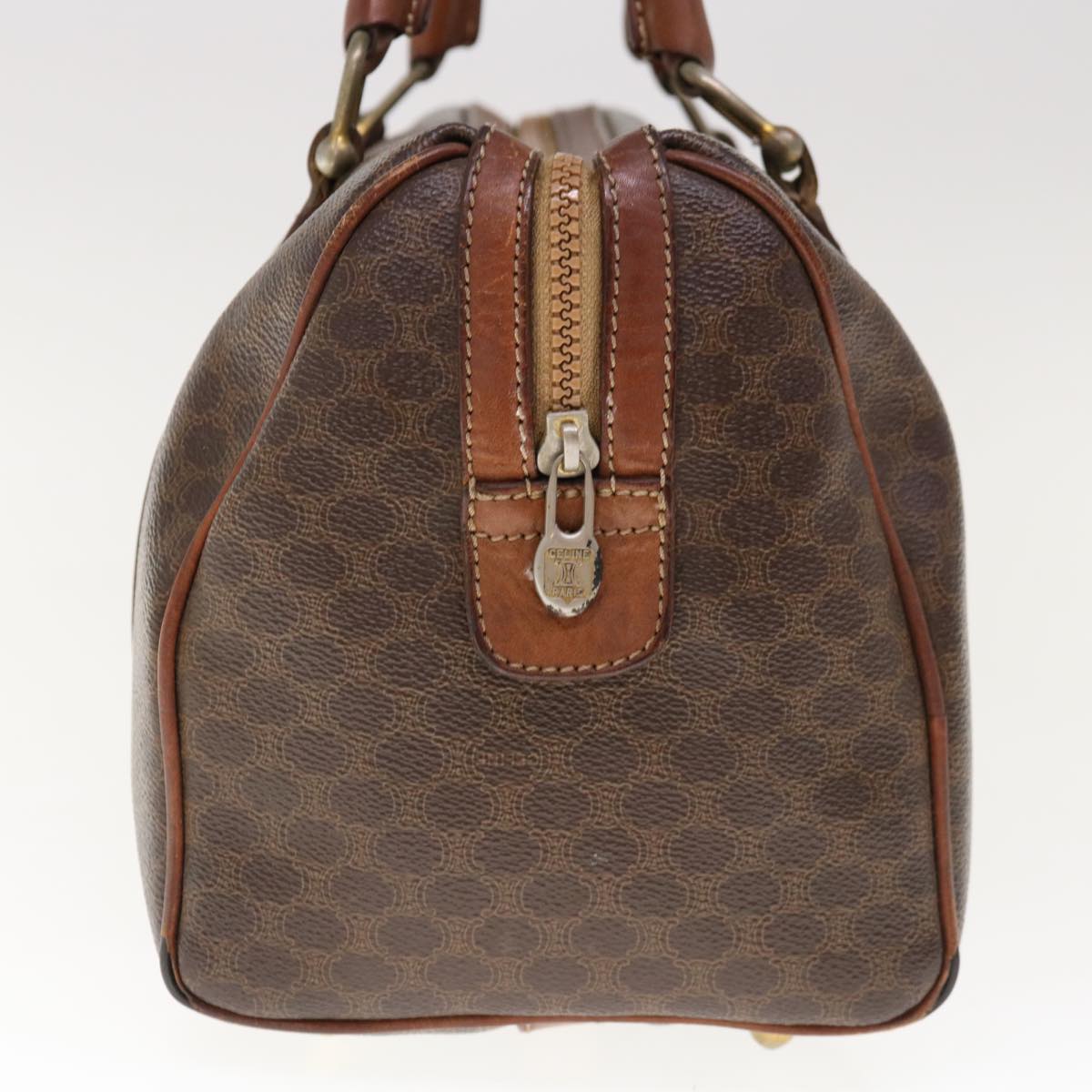 Luxury CELINE Macadam Canvas Boston Bag PVC Brown 10309