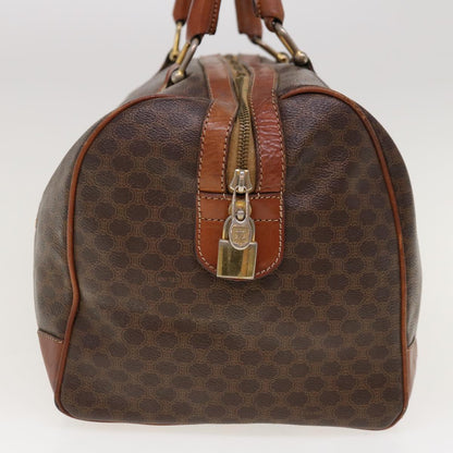 Luxury CELINE Macadam Canvas Boston Bag PVC Brown 10345