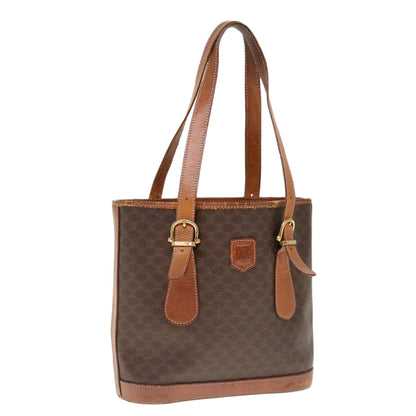 Luxury CELINE Macadam Canvas Shoulder Bag PVC Brown 10346
