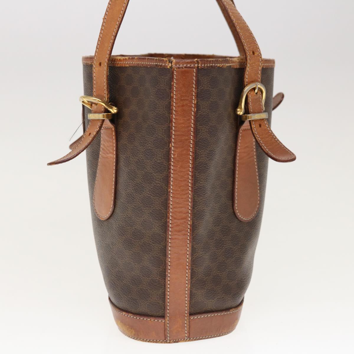 Luxury CELINE Macadam Canvas Shoulder Bag PVC Brown 10346