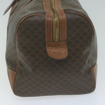 Luxury CELINE Macadam Canvas Boston Bag PVC Brown 10414