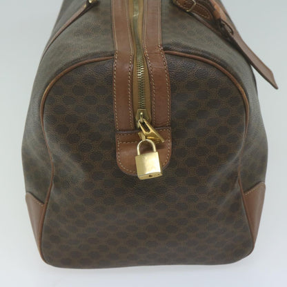 Luxury CELINE Macadam Canvas Boston Bag PVC Brown 10414