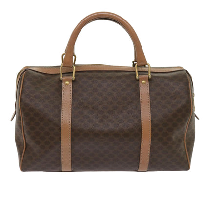 Luxury CELINE Macadam Canvas Boston Bag PVC Brown 10470