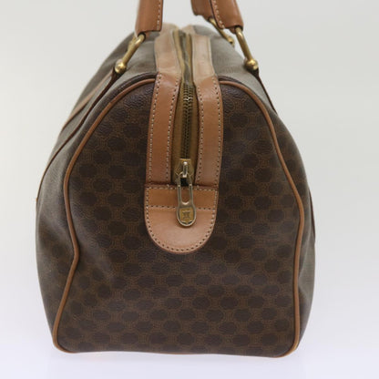 Luxury CELINE Macadam Canvas Boston Bag PVC Brown 10470
