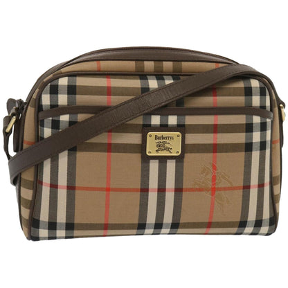 Luxury BurberrySs Nova Check Shoulder Bag Canvas Beige Auth yk10796