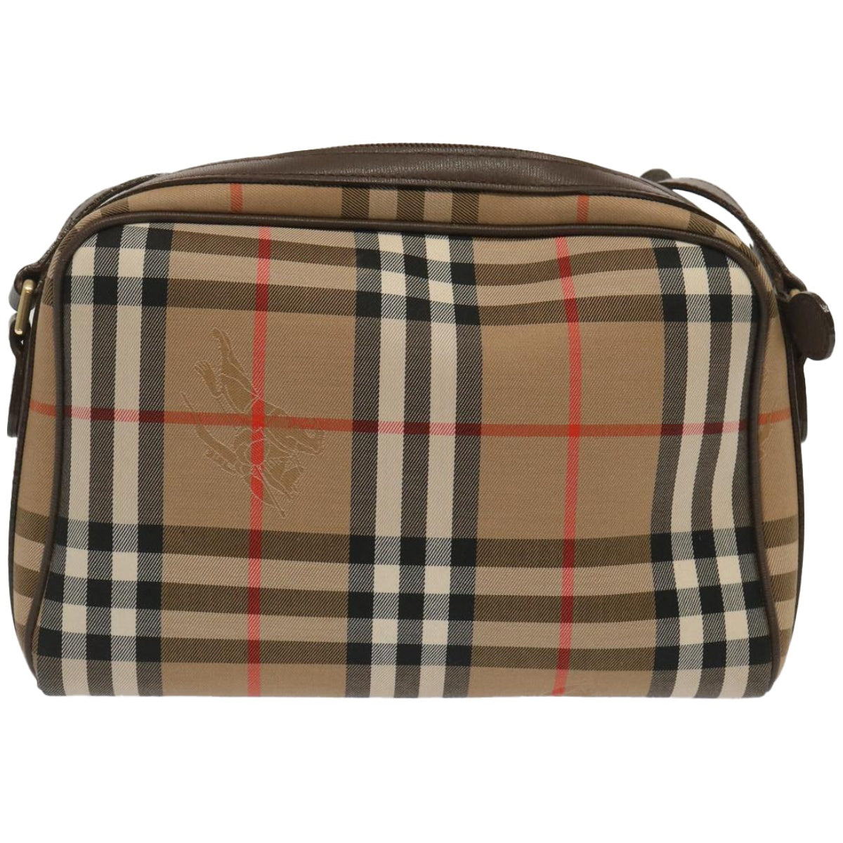 Luxury BurberrySs Nova Check Shoulder Bag Canvas Beige Auth yk10796